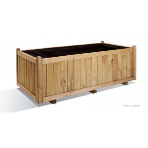 Grande jardinière, 140 cm, Vendôme, bois autoclave, bac à fleurs, plantes, pas cher, achat