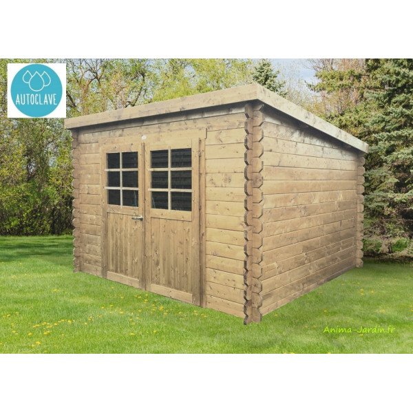 Abri de jardin en bois traité autoclave 28mm, Brest, 2 portes, Solid, pas cher, achat, vente