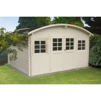 Abri de jardin en bois 28mm, Dainville II, 10 m², toit arrondi, 2 portes, Solid, pas cher, achat