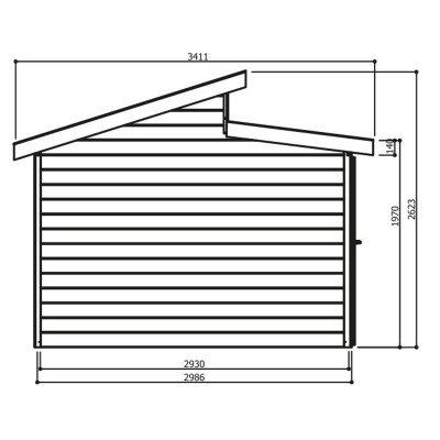 Abri de jardin en bois 28mm, Milano, 9m², 2 portes, Solid, pas cher, achat, vente