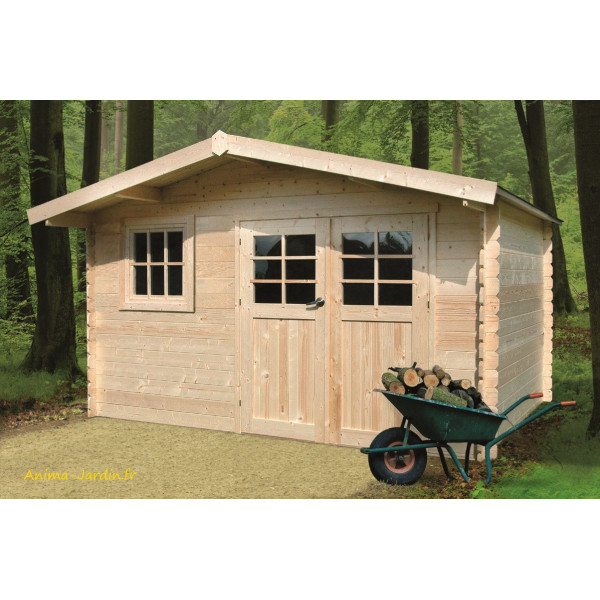 Grand abri de jardin en bois 34mm, Linz, 13m², 2 portes, Solid, pas cher, achat