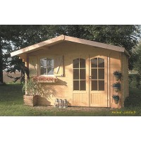 Grand abri de jardin en bois 28mm, Vernier, 26m², porte double, Solid, pas  cher, achat