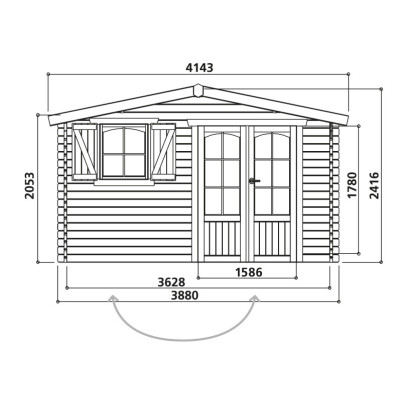 Abri de jardin en bois 40mm, Habitable, Chamonix, 11m², 2 portes, solid, pas cher, achat