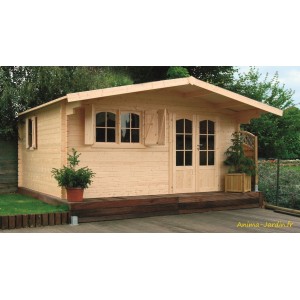 Grand abri de jardin en bois 40mm, habitable, Chamonix, 18m², 2 portes, solid, pas cher, achat
