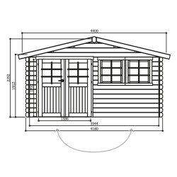 Abri de jardin en bois traité autoclave 28mm, Niort, 11 m², 2 portes, Solid, pas cher, achat