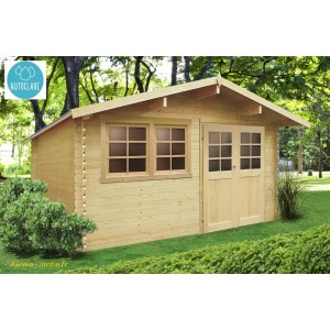 Abri de jardin en bois traité autoclave 28mm, Niort, 11 m², 2 portes, Solid, pas cher, achat