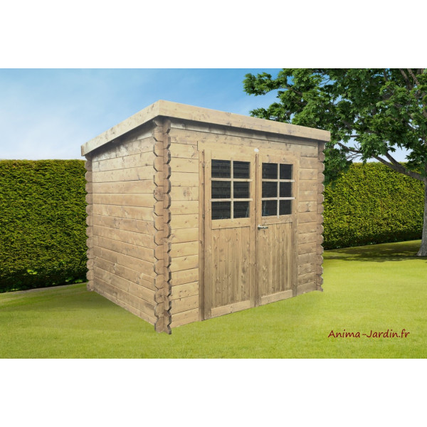 Abri de jardin en bois 19mm, toit monopente,  Jena, 6m², 2 portes, Solid, pas cher