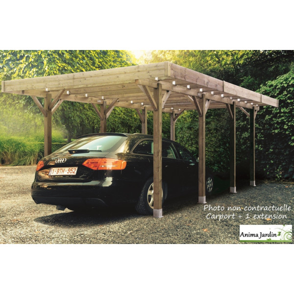 Carport bois autoclave 3 mètres, abri pour voiture, Solid,  pas cher, achat, vente