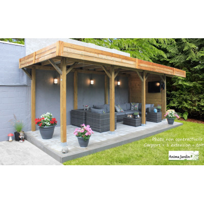 Carport bois autoclave 3 mètres, abri pour voiture, Solid,  pas cher, achat, vente
