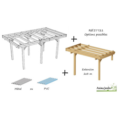 Carport bois autoclave 3 mètres, abri pour voiture, Solid,  pas cher, achat, vente