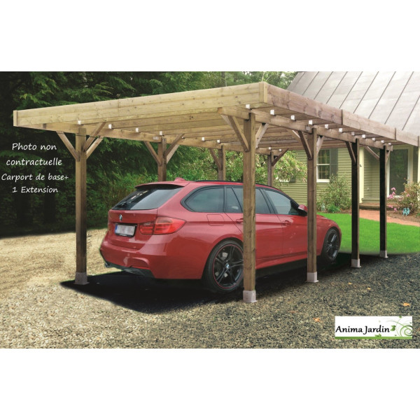 Carport bois autoclave 4 mètres, abri pour voiture, Solid,  pas cher, achat, vente