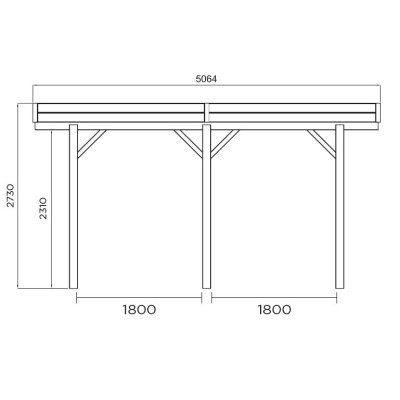 Carport bois autoclave 4 mètres, abri pour voiture, Solid,  pas cher, achat, vente