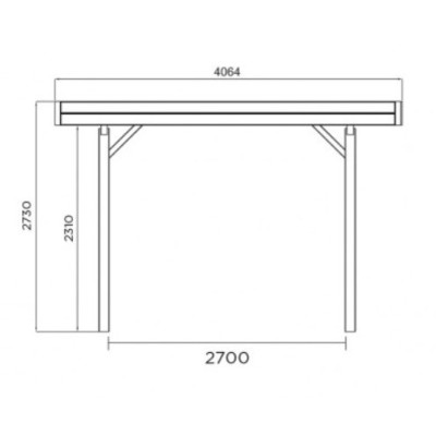 Carport bois autoclave 4 mètres, abri pour voiture, Solid,  pas cher, achat, vente