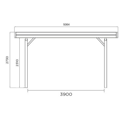 Carport bois autoclave 5 mètres, abri pour voiture, Solid,  pas cher, achat, vente