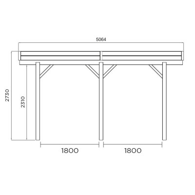 Carport bois autoclave 5 mètres, abri pour voiture, Solid,  pas cher, achat, vente