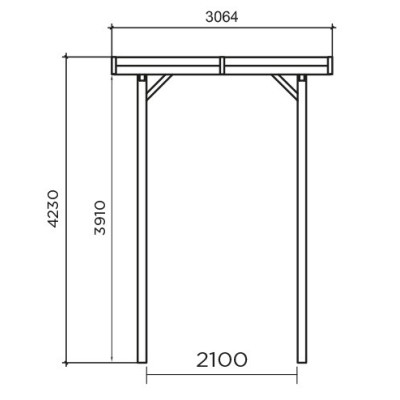 Grand carport bois autoclave, 3 mètres, abri pour grands véhicules, camping-car, Solid,  pas cher,