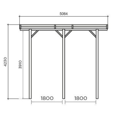 Grand carport bois autoclave, 3 mètres, abri pour grands véhicules, camping-car, Solid,  pas cher,