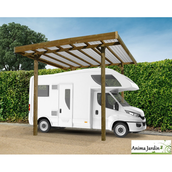 Grand carport bois autoclave 4 mètres, abri pour grands véhicules, Camping-car, Solid,  pas cher