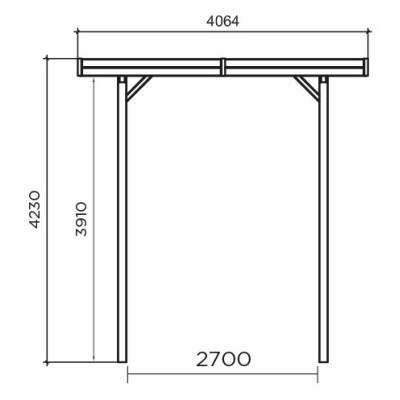 Grand carport bois autoclave 4 mètres, abri pour grands véhicules, Camping-car, Solid,  pas cher