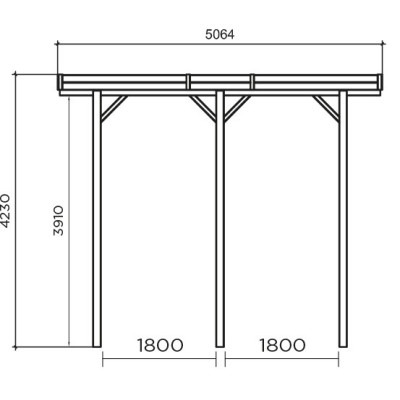 Grand carport bois autoclave 4 mètres, abri pour grands véhicules, Camping-car, Solid,  pas cher