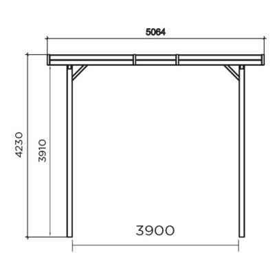 Grand carport bois autoclave 5 mètres, abri pour grands véhicules, camping-car, Solid,  pas cher
