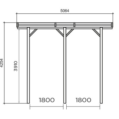 Grand carport bois autoclave 5 mètres, abri pour grands véhicules, camping-car, Solid,  pas cher
