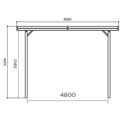 Grand carport bois autoclave 6 mètres, abri pour grands véhicules, Hauteur, Solid,  pas cher