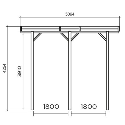 Grand carport bois autoclave 6 mètres, abri pour grands véhicules, Hauteur, Solid,  pas cher