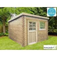 Abri de Jardin en Bois Traité Bari 19 mm – 9 m² avec Toit Plat - Solid