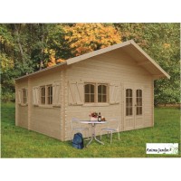 Abri de jardin en bois 40mm, Weekend, 23 m², 4 pièces, 2 portes, solid, pas cher, habitable