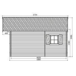 Abri de jardin en bois 40mm, Weekend, 23 m², 4 pièces, 2 portes, solid, pas cher, habitable