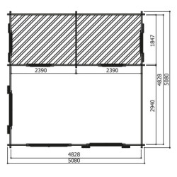 Abri de jardin en bois 40mm, Weekend, 23 m², 4 pièces, 2 portes, solid, pas cher, habitable