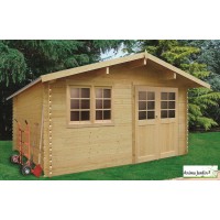 Abri de jardin en bois 28mm, Visp, 14m², 2 portes, Solid, pas cher, achat, vente