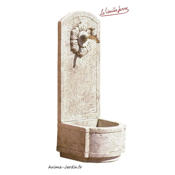 Fontaine Murale en pierre reconstituée, tournesol , haut 101cm
