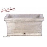 Jardinière lisse 85 cm en pierre reconstituée, ancienne, Grandon, PJ60