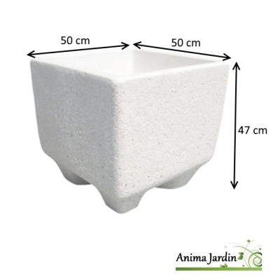 Bac carré, Manga, en marbre grainé blanc, poterie de jardin, achat, vente