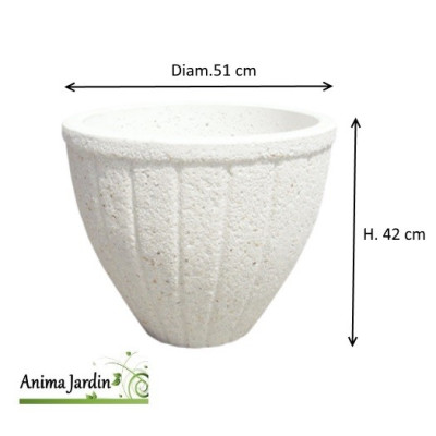 Bac rond, Fuengirola, en marbre grainé blanc, poterie de jardin, Framusa, achat, vente