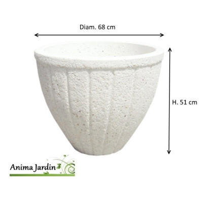 Bac rond, Fuengirola, en marbre grainé blanc, poterie de jardin, Framusa, achat, vente