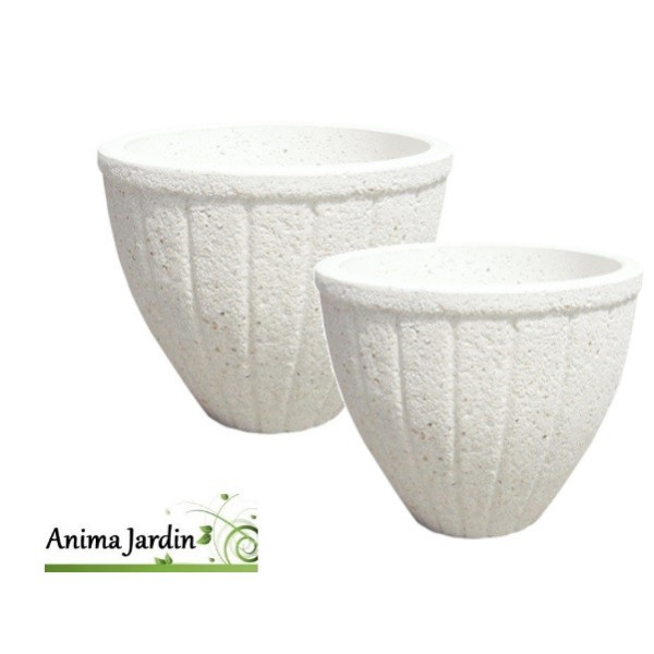 Bac rond, Fuengirola, en marbre grainé blanc, poterie de jardin, Framusa, achat, vente