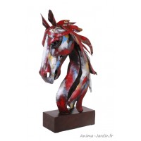 Statue, tête de cheval, silhouette, métal, décoration intérieure, Socadis, achat, vente