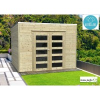 Abri de jardin en bois autoclave 19mm, Bari, 8m², toit plat, 2 portes, Solid, pas cher, achat, vente