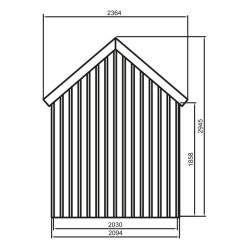 Abri de jardin en bois 16mm, Oleron, 6m², toit deux pentes, 1 porte, Solid, pas cher, achat, vente