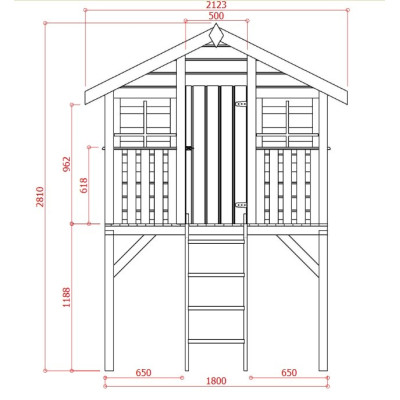 Cabane en bois surélevée sur pilotis, 3m², toit deux pentes, 1 porte, enfant, Solid, pas cher, achat, vente