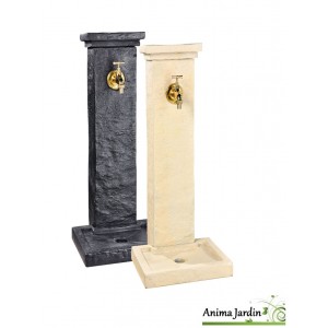 Fontaine borne schiste, en pierre reconstituée, 82,5 cm, jardin, Hairie, achat, vente