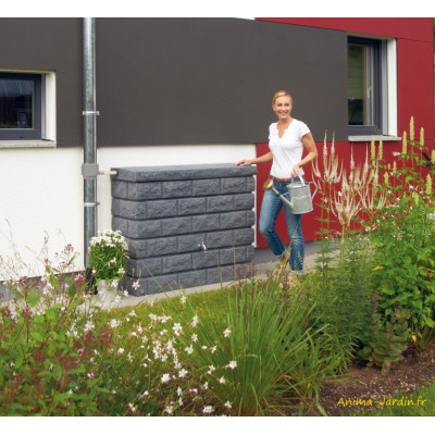 Récupérateur d'eau de pluie, imitation pierre, Mur Rocky, 400L, Graf, achat, pas cher