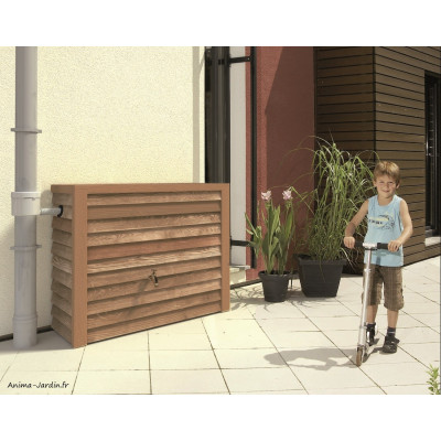 Récupérateur d'eau de pluie imitation bois, réservoir mural Woody, 350L, Graf, achat, pas cher