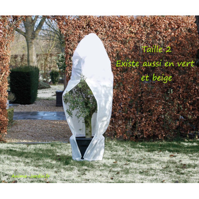Grande housse d'hivernage zippée, 70 g/m², protection froid, plantes, Nature, achat, pas cher