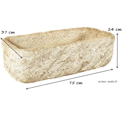 Auge rustique 75cm en pierre reconstituée, ancienne, la vieille Jarre, Auge 22, pas cher