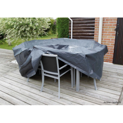 Housse de protection pour mobilier de jardin, table ronde, imperméable, Nature Jardin, achat pas cher