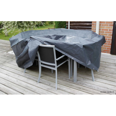 Housse de protection pour mobilier de jardin, table rectangulaire ou ovale, imperméable, Nature Jardin, achat pas cher